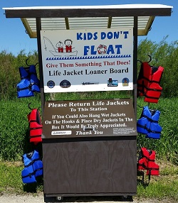 "Kids Don't Float" Life Jacket Loaner Station